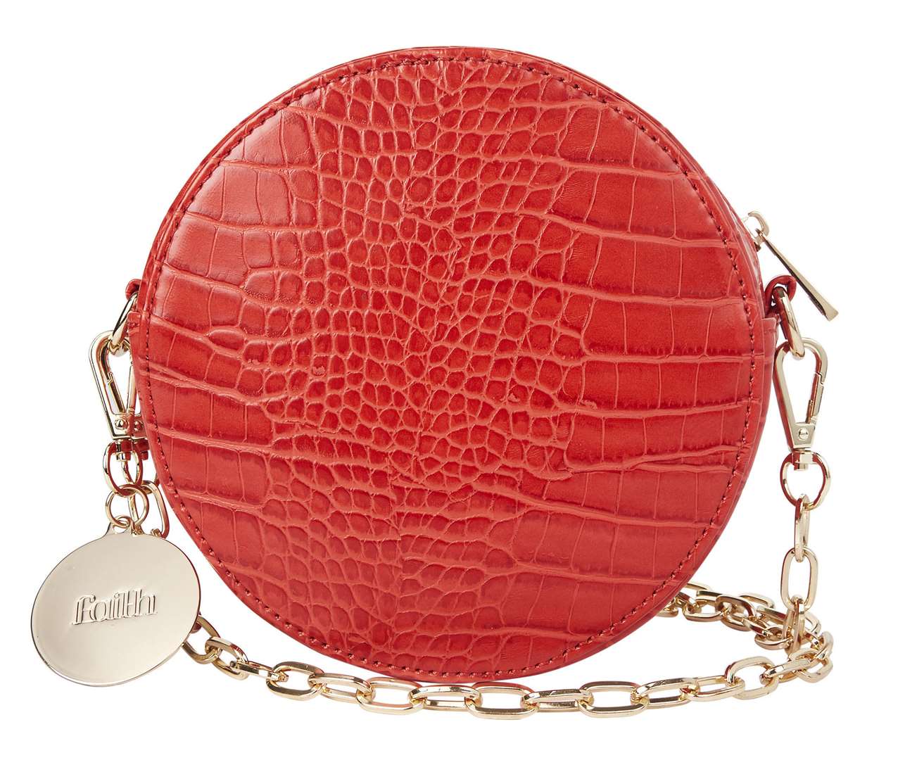 Faith Orange Croc Effect Circle Cross Body Bag, £29, available from Debenhams