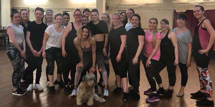 Strictly professional dancer Karen Clifton with JMS students