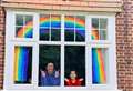 Children adorn windows with rainbows 