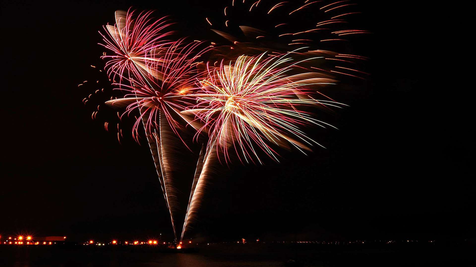 Fireworks over the River Thames, just off Gravesend