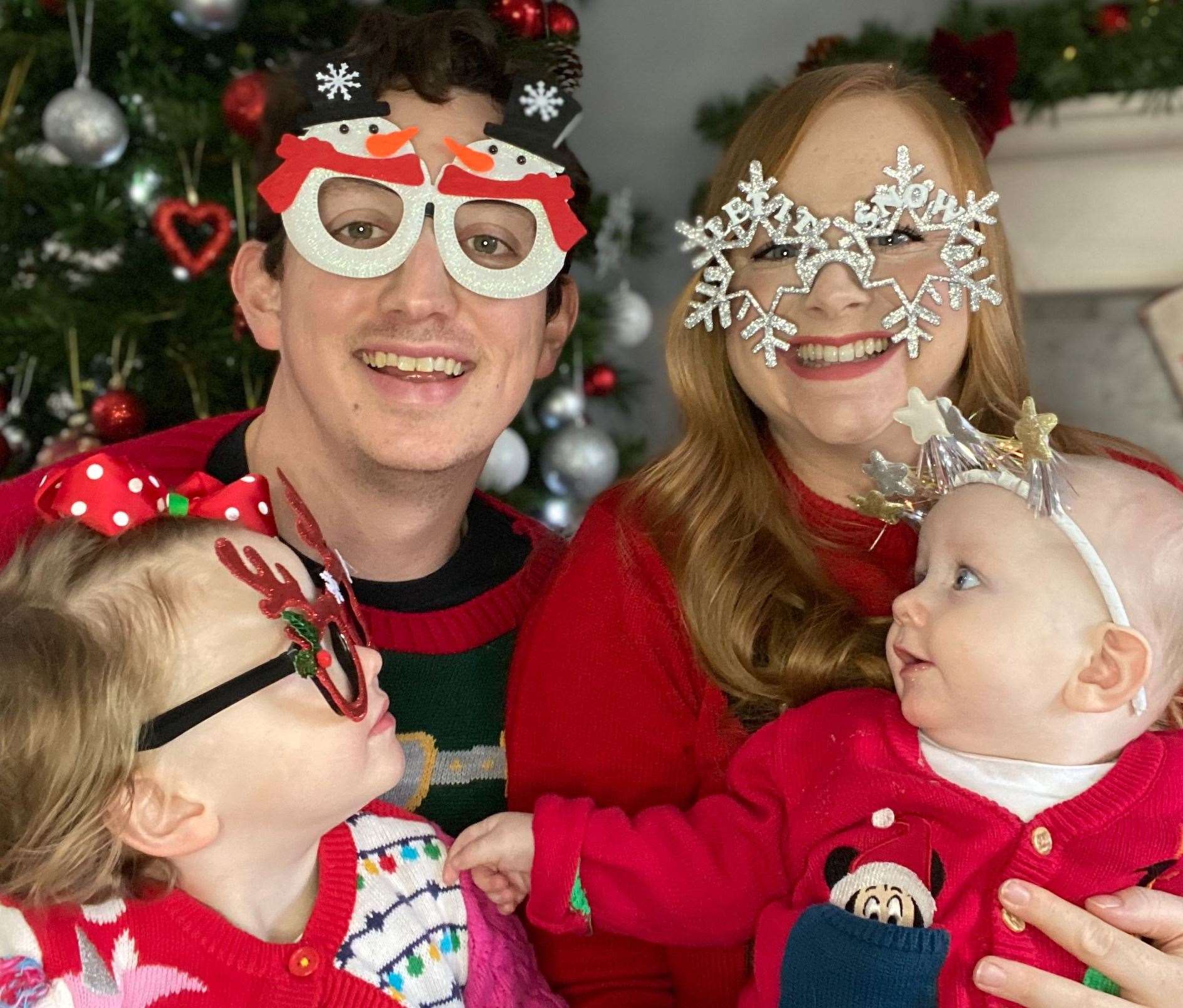 Alyce and Rob with Sofia, left and younger brother Freddie, right