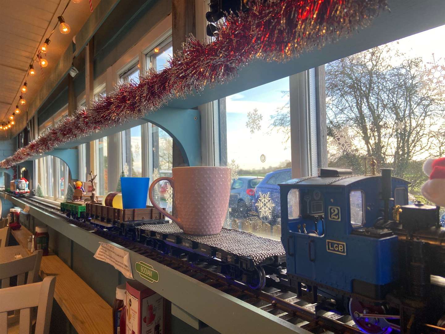 Drinks were delivered straight to our table by a miniature train