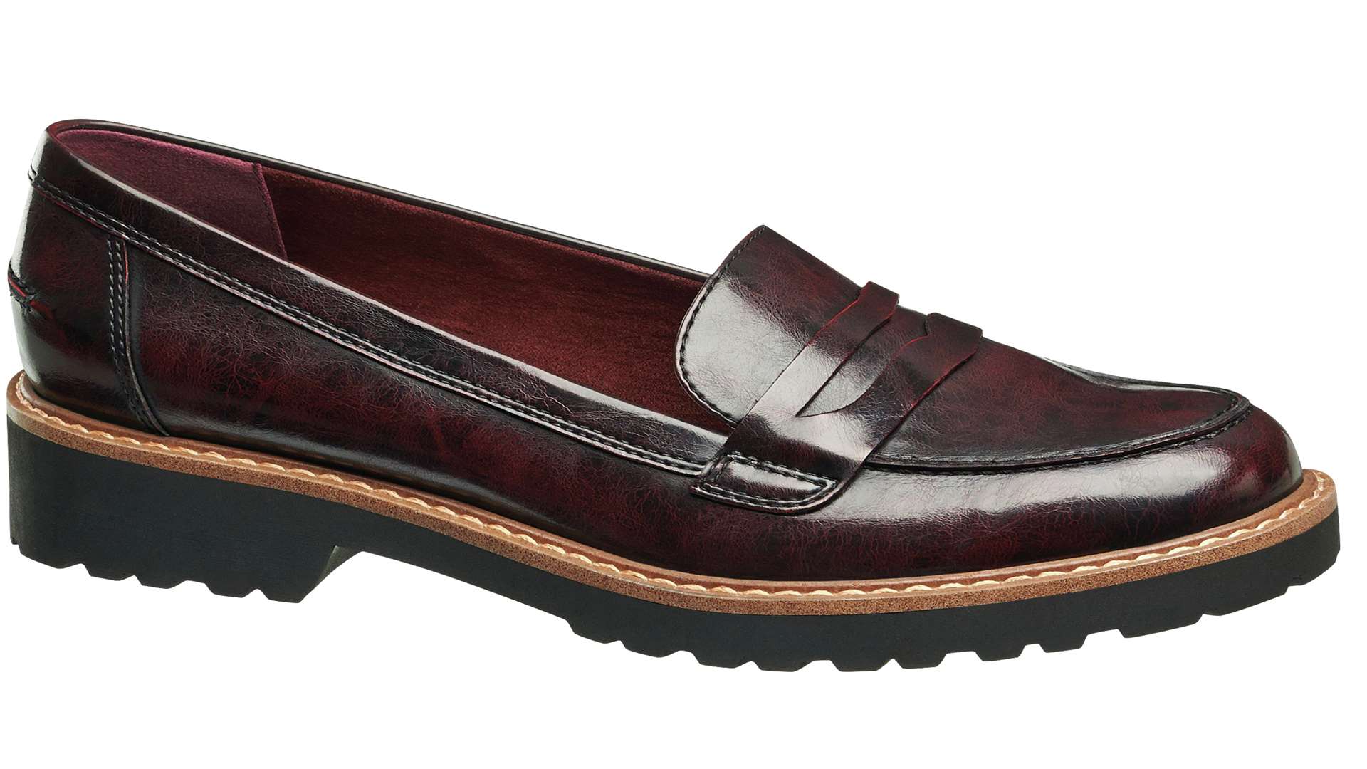 Burgundy loafers, £19.99, from Deichmann