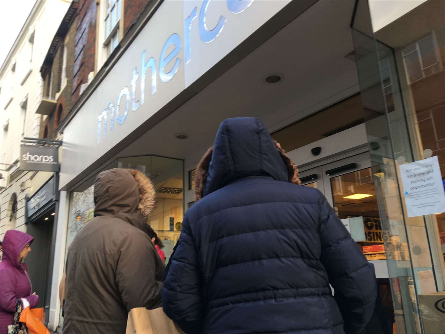 Shoppers gathered outside Mothercare in Week Street, Maidstone when it held its closing down sale last year