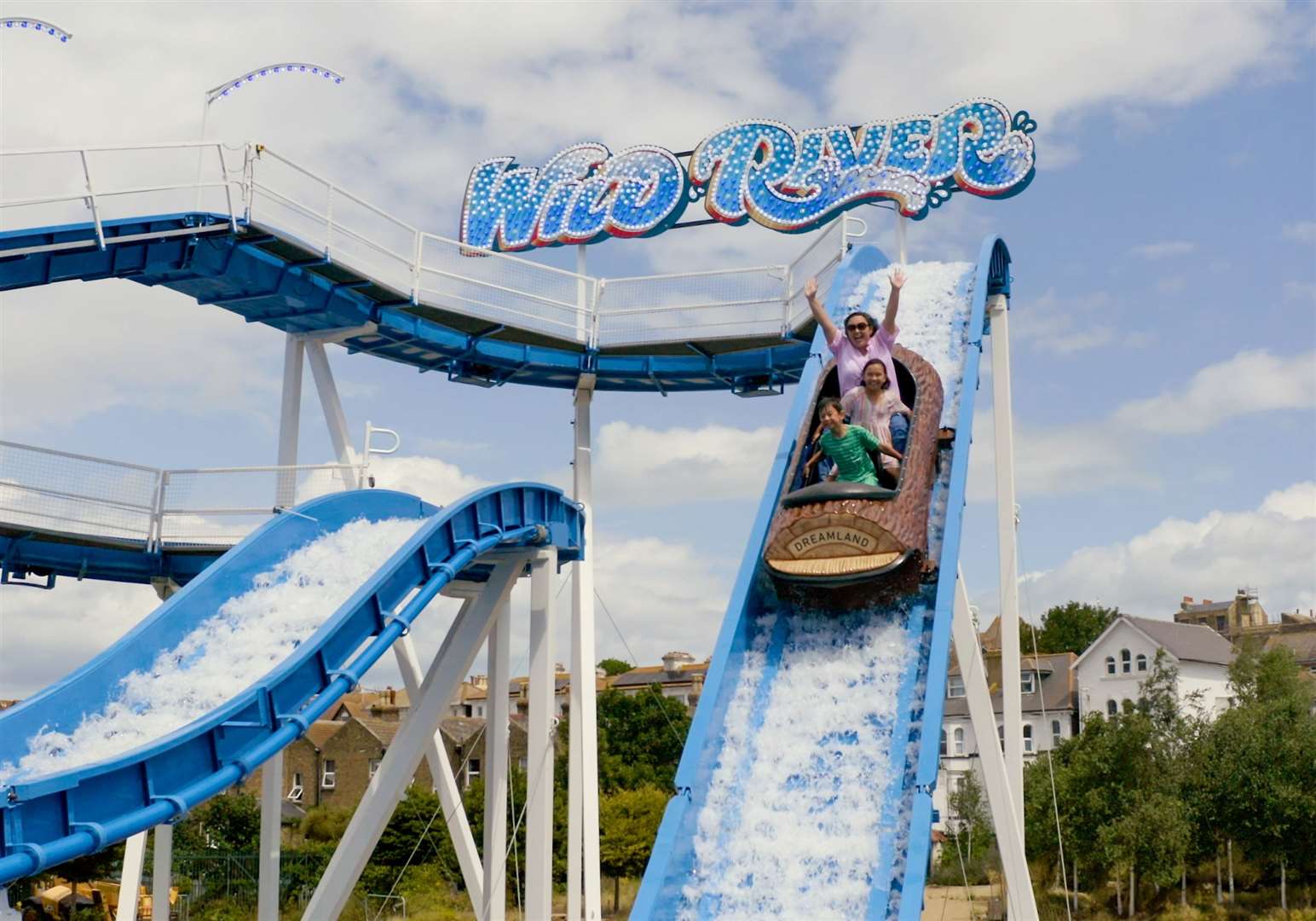 Dreamland's log flume ride has reopened after almost 10 years away. Picture: Dreamland
