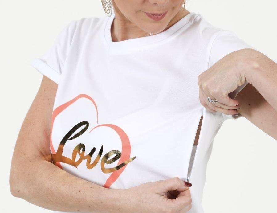 The Milky Tee company t-shirts have zips at the side for breastfeeding mothers