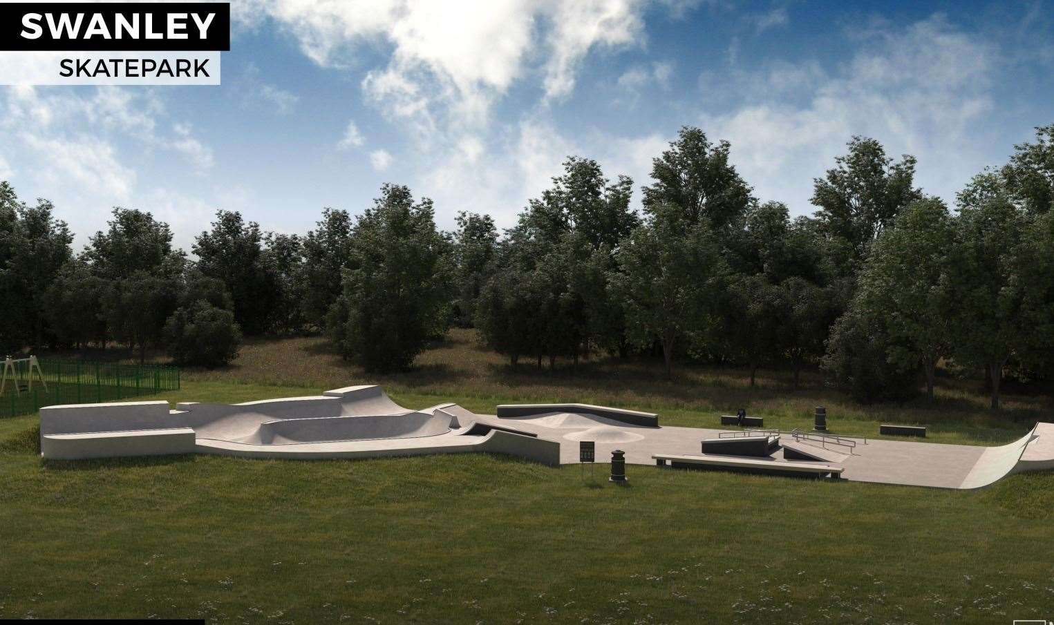 A CGI of how the new Swanley Skatepark could look. Photo: Maverick Industries