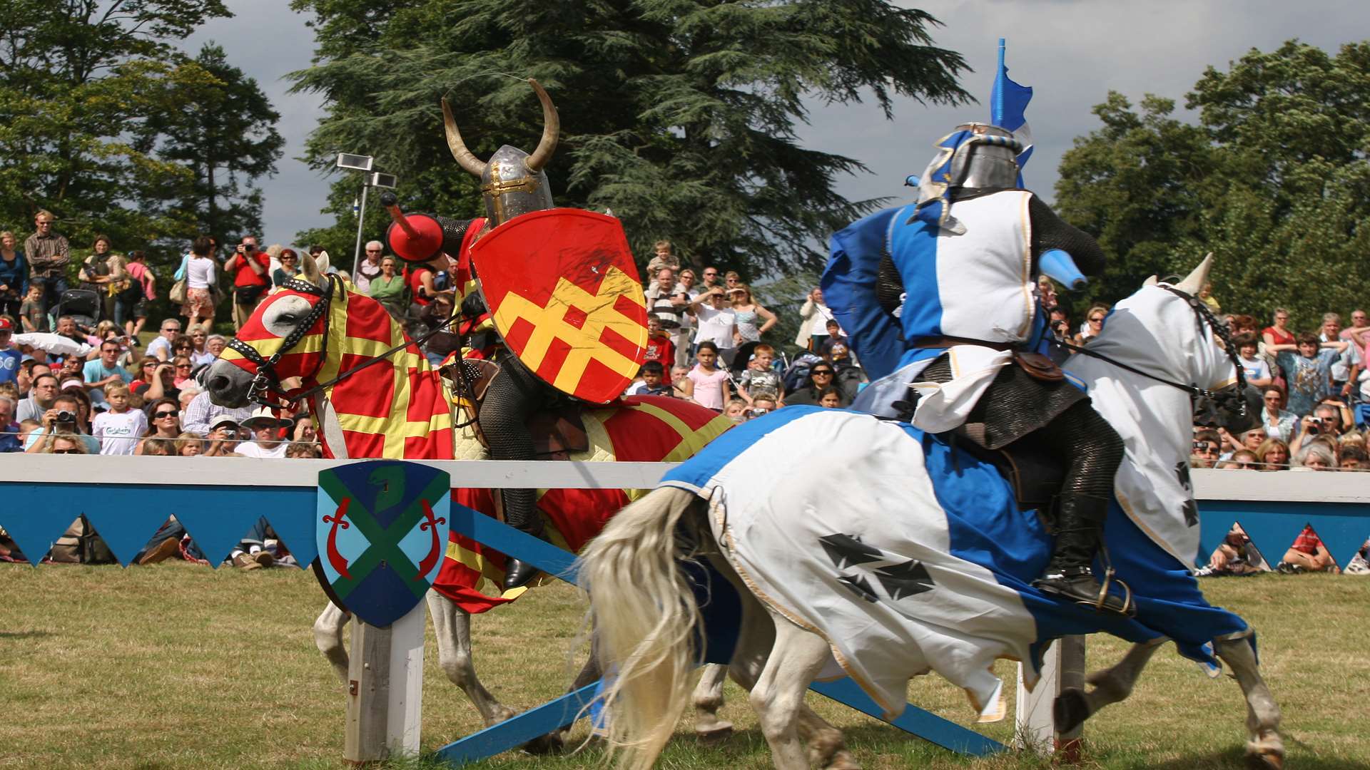 Knights on horseback will be jousting