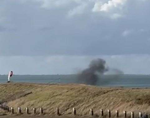 A shell was detonated near Neptune's Beach Cafe in Shellness Road, Leysdown, on Sheppey. Picture: HM Coastguard