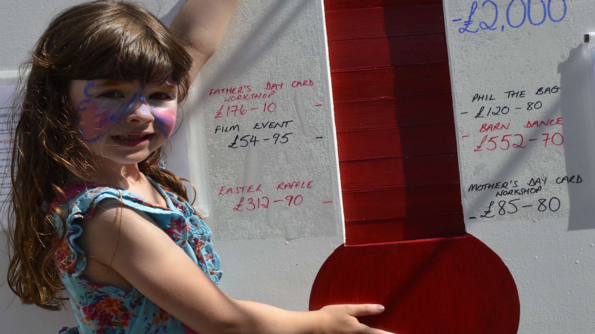 Plotting the pennies... Phoebe Partridge, pictured in 2015, with the school's fundraising efforts at the time.