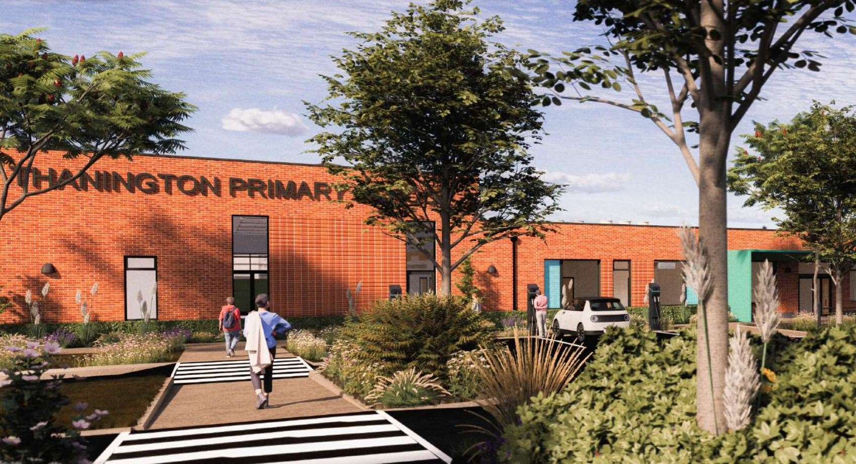 How the front of Thanington Primary School could look. Picture: DHA Planning/Kent County Council