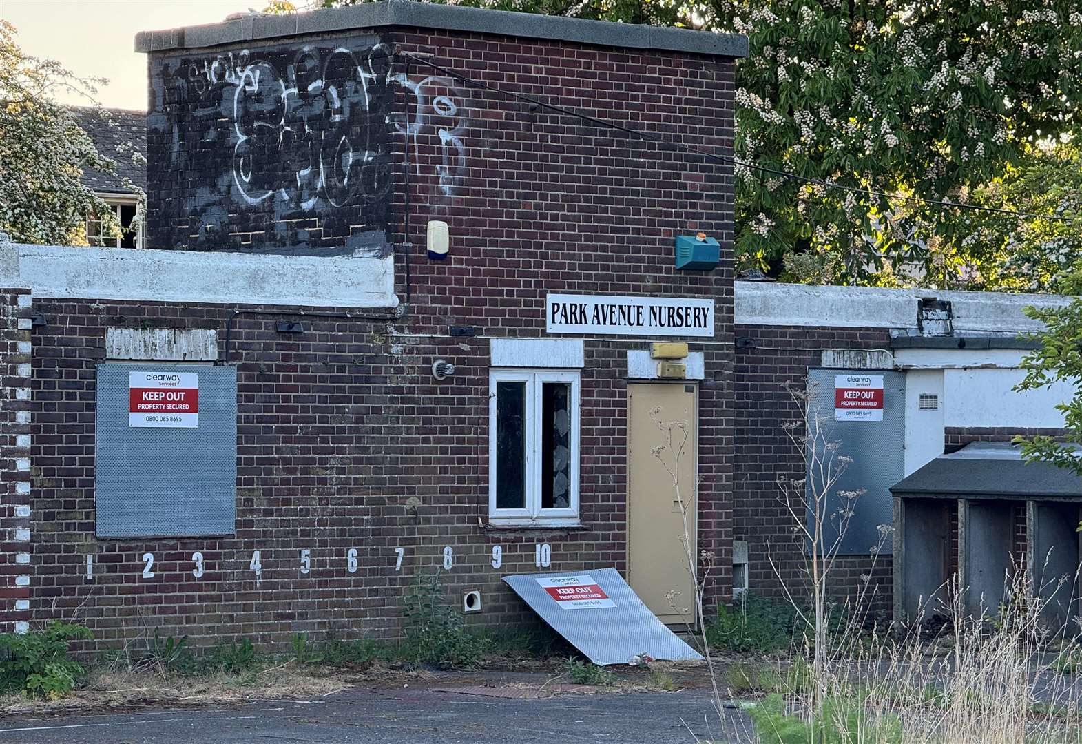 The former Park Avenue Nursery – close to Tides Leisure Centre – has also been targeted by anti-social behaviour