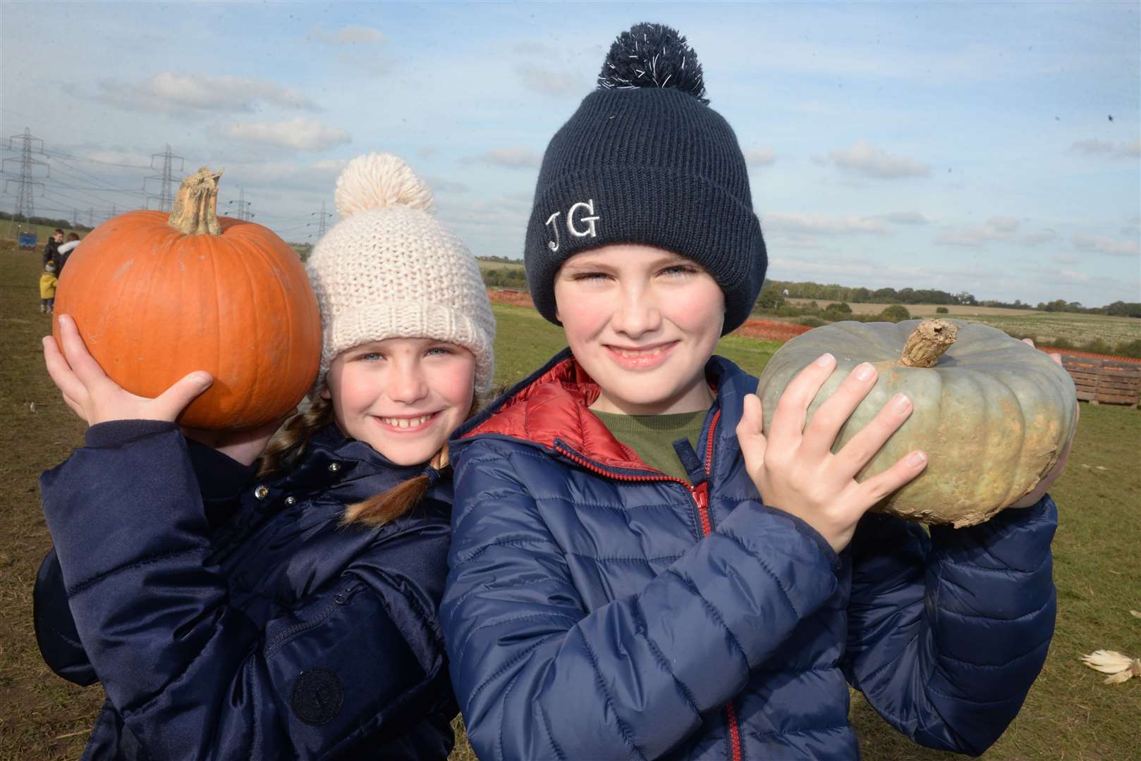 Pumpkin picking at Beluncle Farm, Hoo