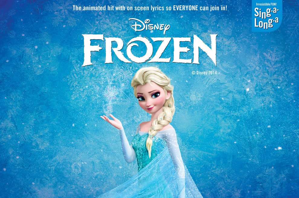 Queen Elsa on the poster for Disney movie Frozen. Picture: Charlie Crocker at Singalonga Productions