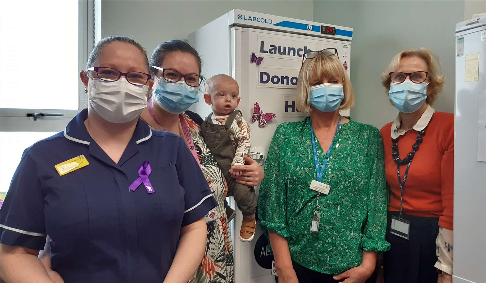 Pictured from left shows Michelle Wright –Neonatal Unit, Helen Wilson – Neonatal Unit, Caroline Jordan – Infant Feeding Specialist Midwife, Gillian Weaver – Hearts Milk Bank. Picture: Dartford and Gravesham NHS Trust