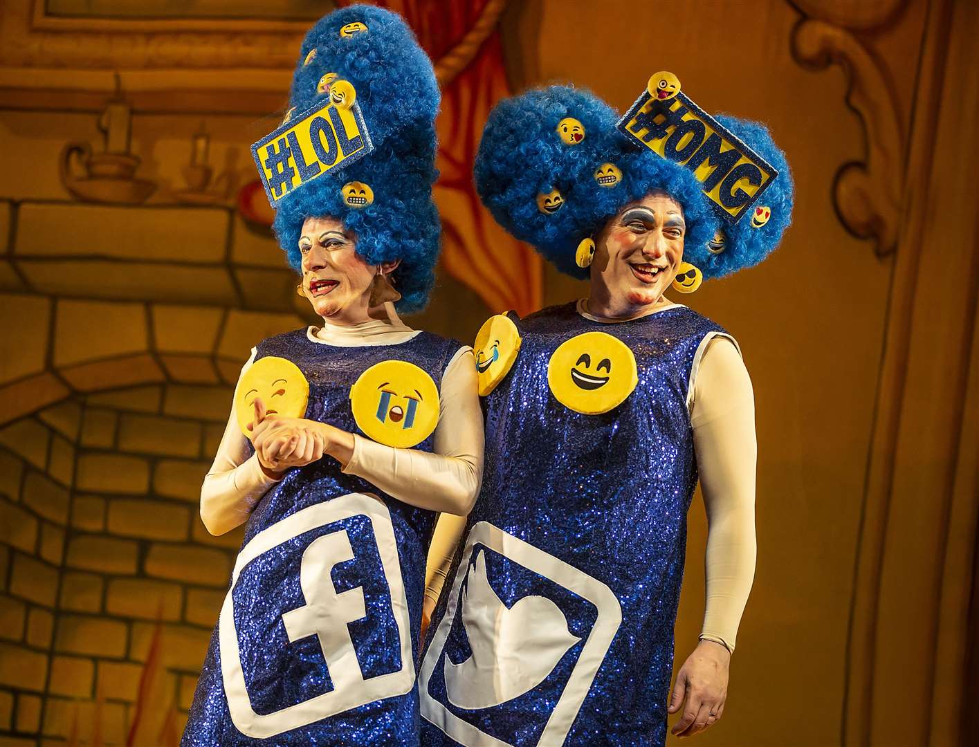 Ugly Sisters Lloyd Hollett (left) and Ben Roddy in Cinderella at the Marlowe Theatre