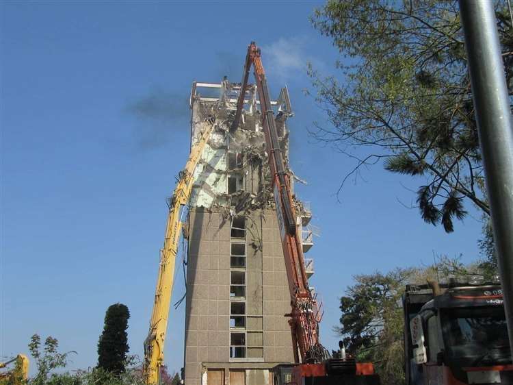 Springfield library tower in Sandling Road, Maidstone, was torn down. Picture: Lisa Brown