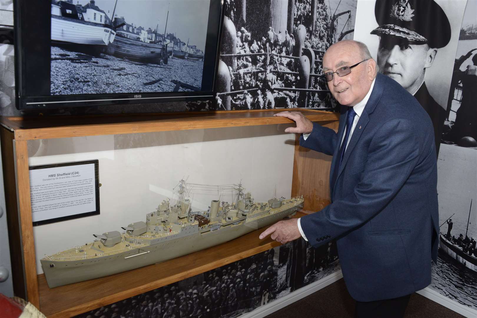 There are many boat exhibits at Deal Maritime and Local History Museum. This picture shows the model of HMS Sheffield donated by Barry Wootton in 2016. Picture: Paul Amos