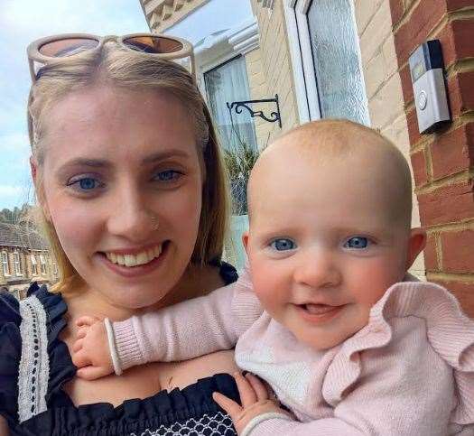Baby Erin Giles with mum Chloe, who at one point was told to say goodbye as her daughter’s condition was critical. Picture: Chloe Giles