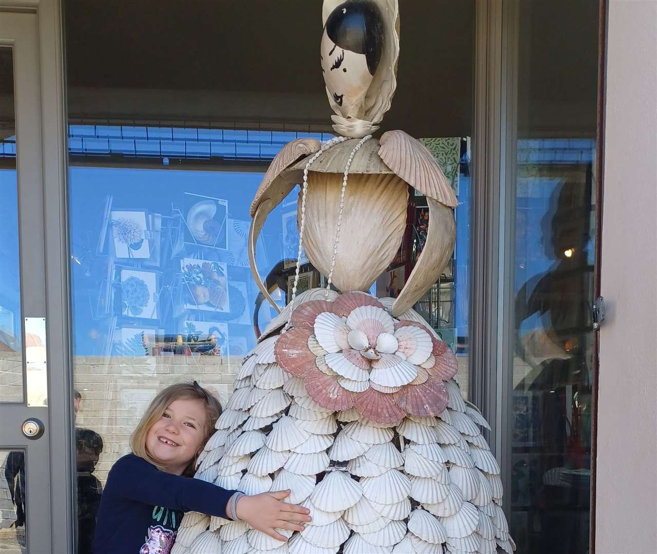 Millie outside the Shell Grotto in Margate
