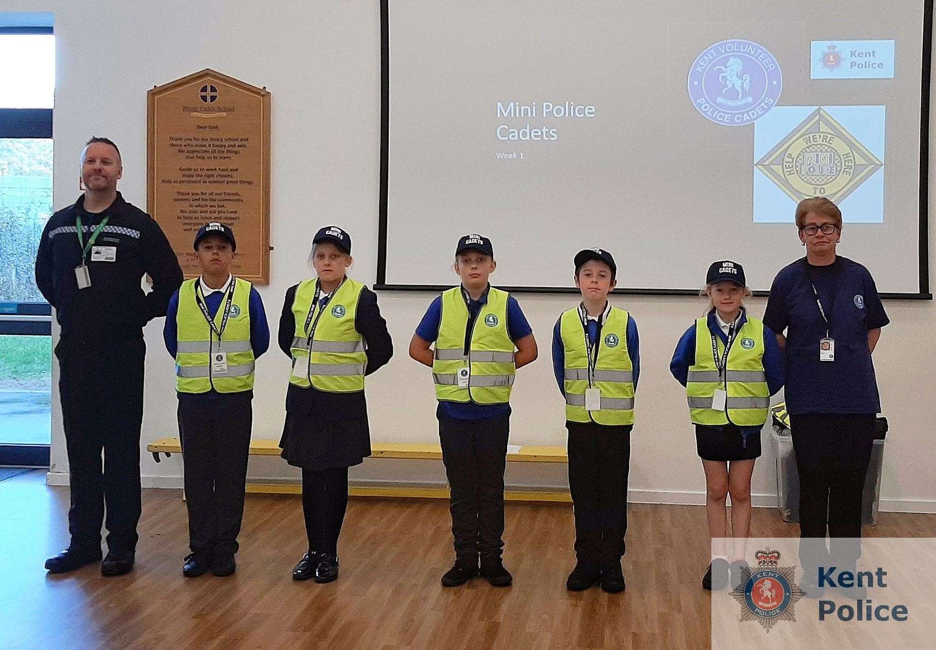 Priory Fields pupils and their instructors on the Mini Cadets course. Picture: Kent Police