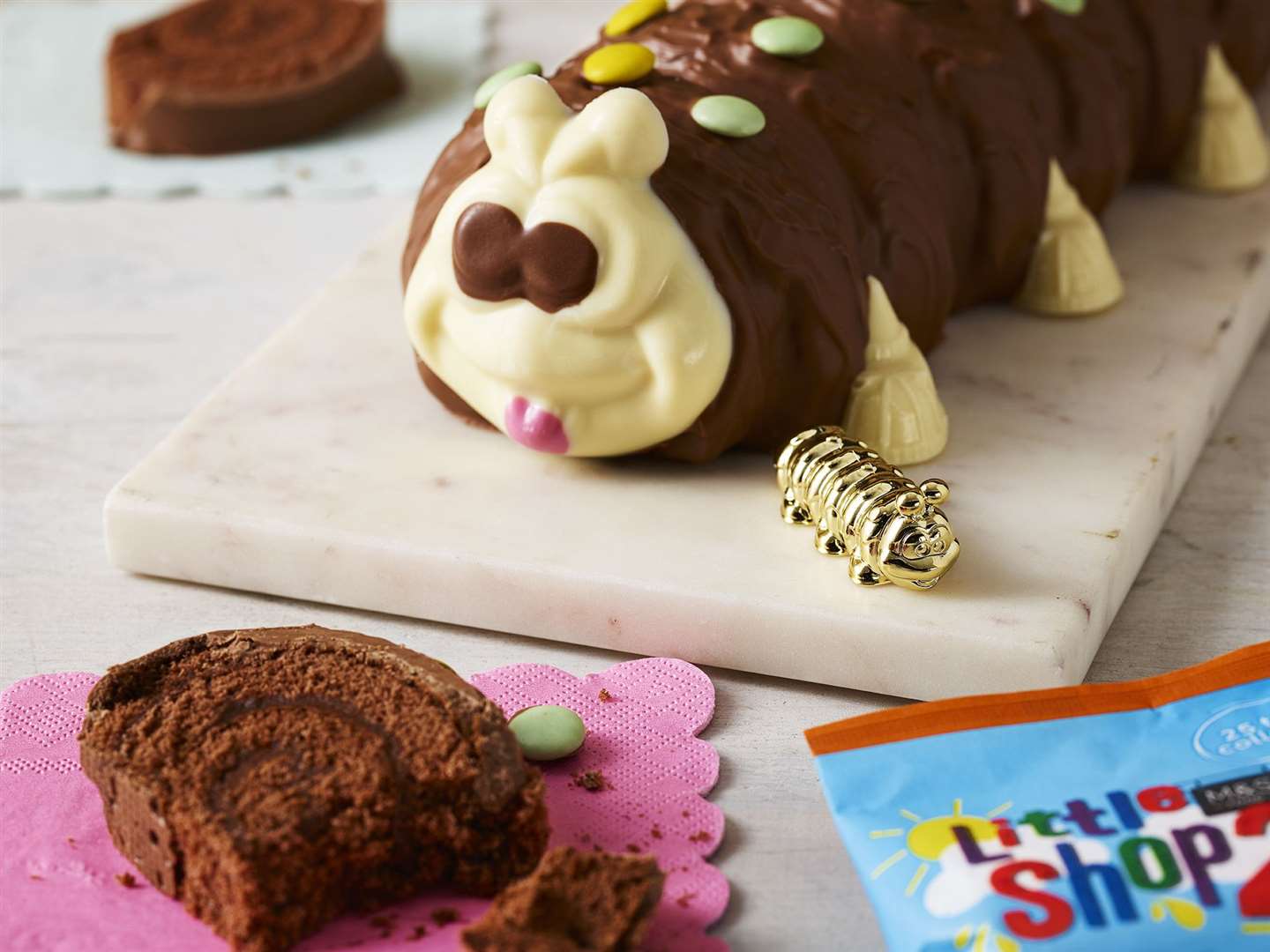 Colin the Caterpillar is a special golden collectable