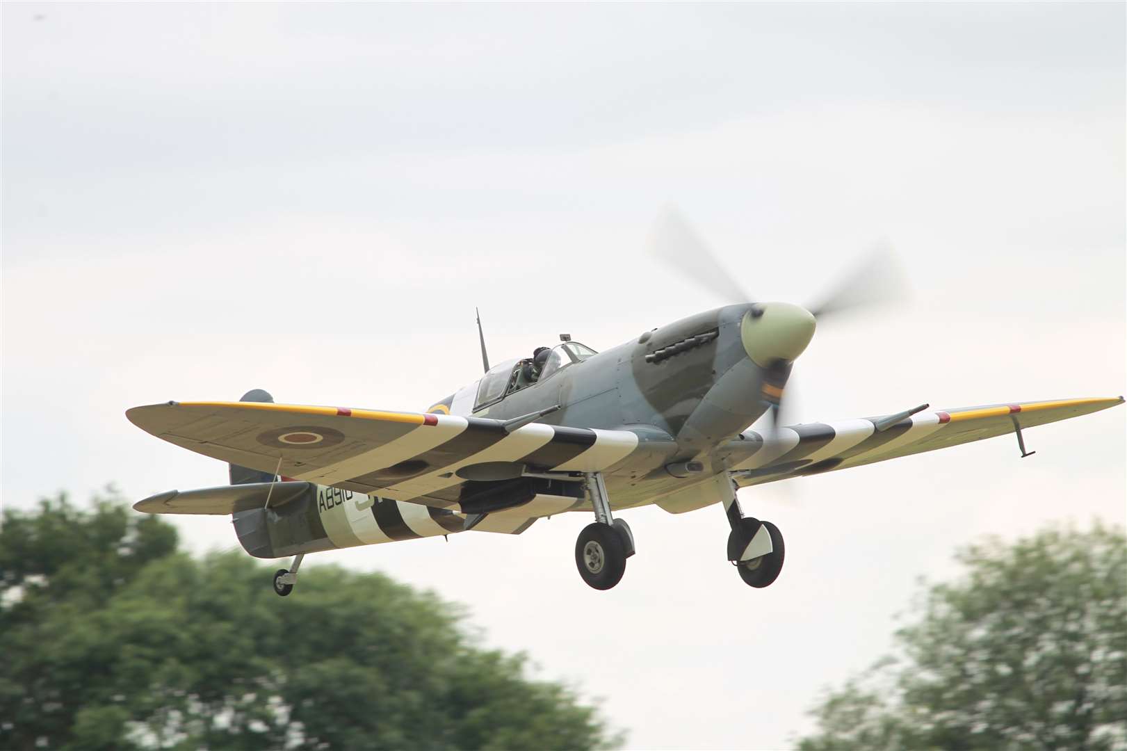 A Spitfire takes off at Headcorn Aerodrome Picture: John Westhrop