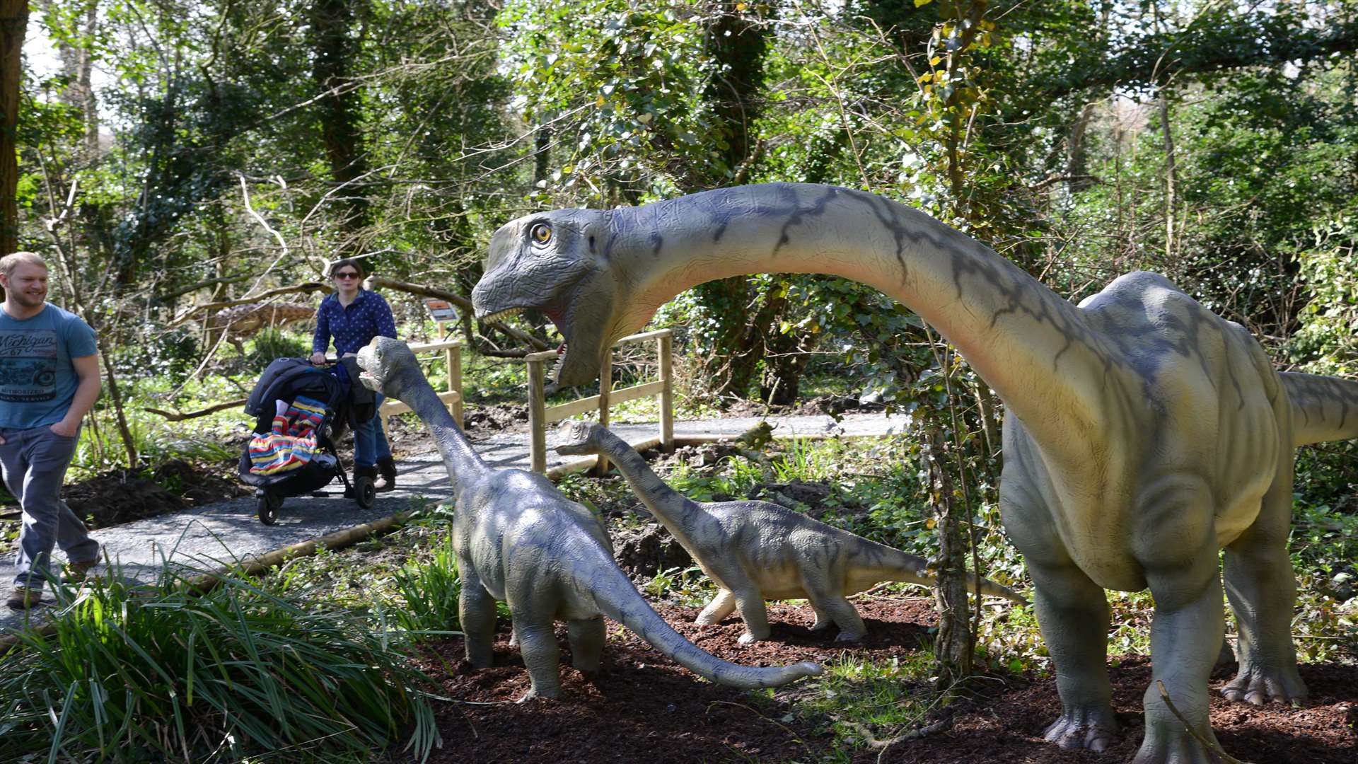 Families are now able to visit Port Lympne's dinosaurs