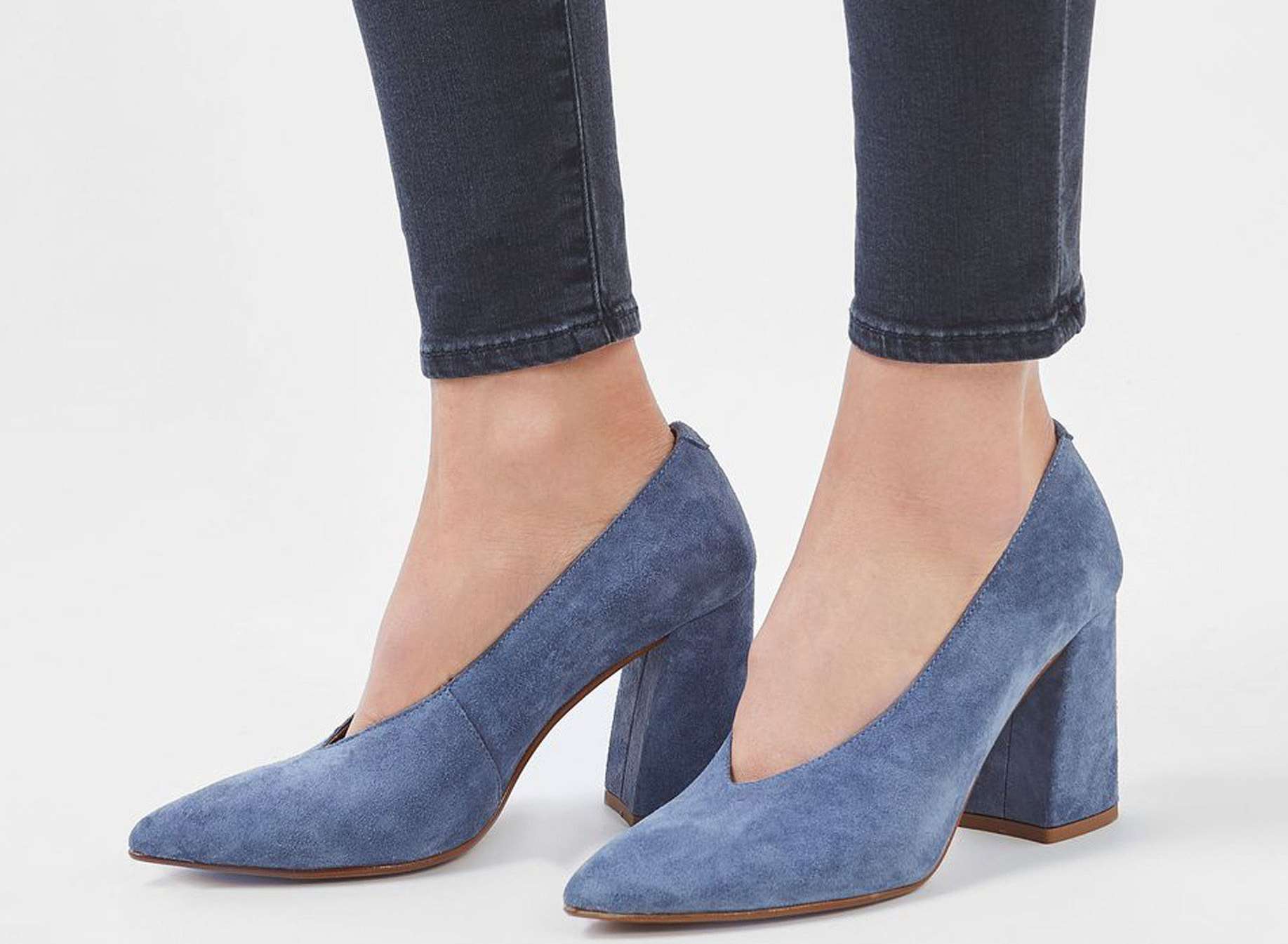 Topshop Gina V-cut flare block heel shoes, £56