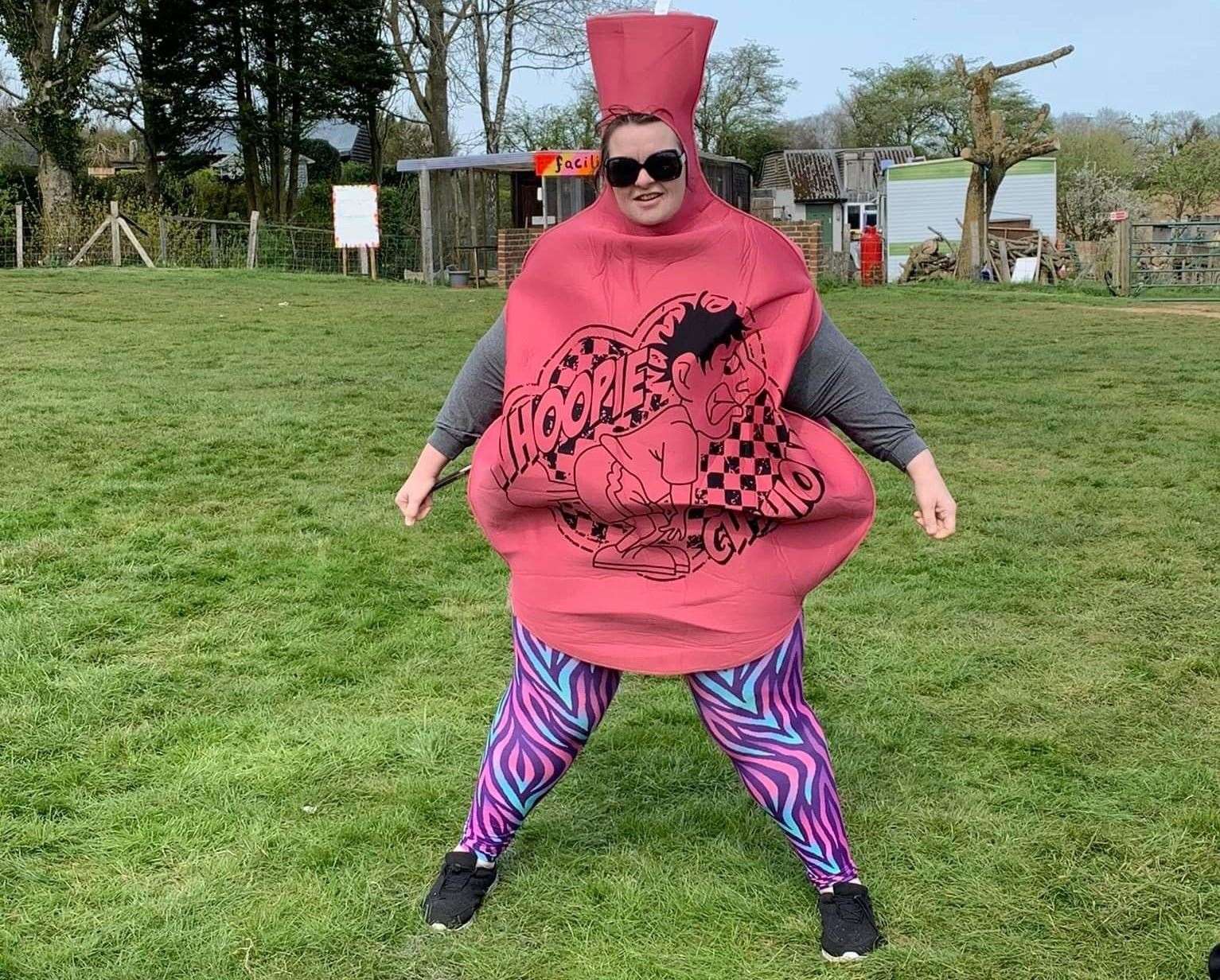 Kellie Milano dressed as a whoopee cushion