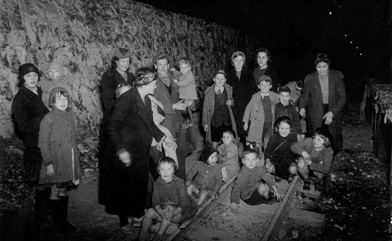 Residents taking refuge in the tunnels during the war. Picture: Phil Spain