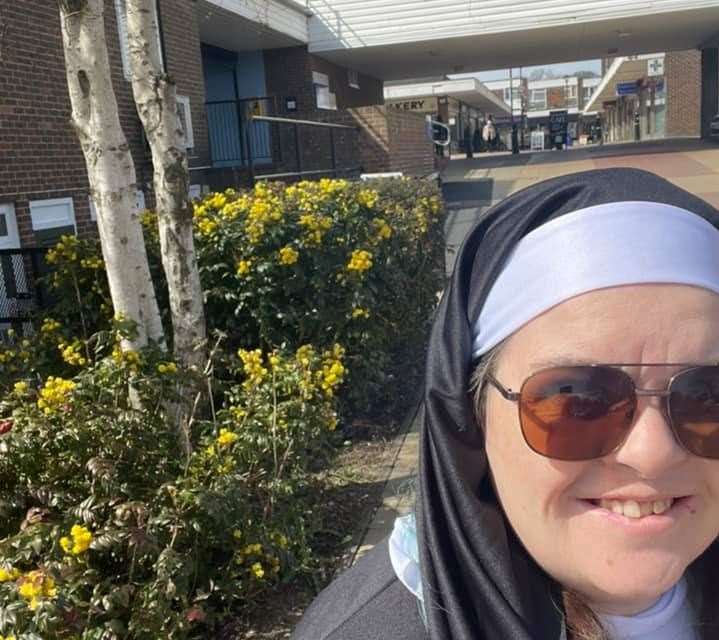 Off to the shops as a nun