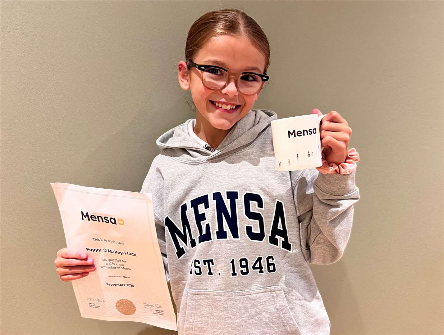 Poppy has ranked in the top 1% for her IQ score. Picture: Lucy O’Malley-Flack