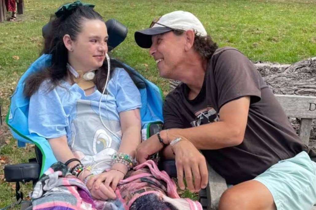 Grace Tutt with dad Andrew. Picture: Andrew Tutt