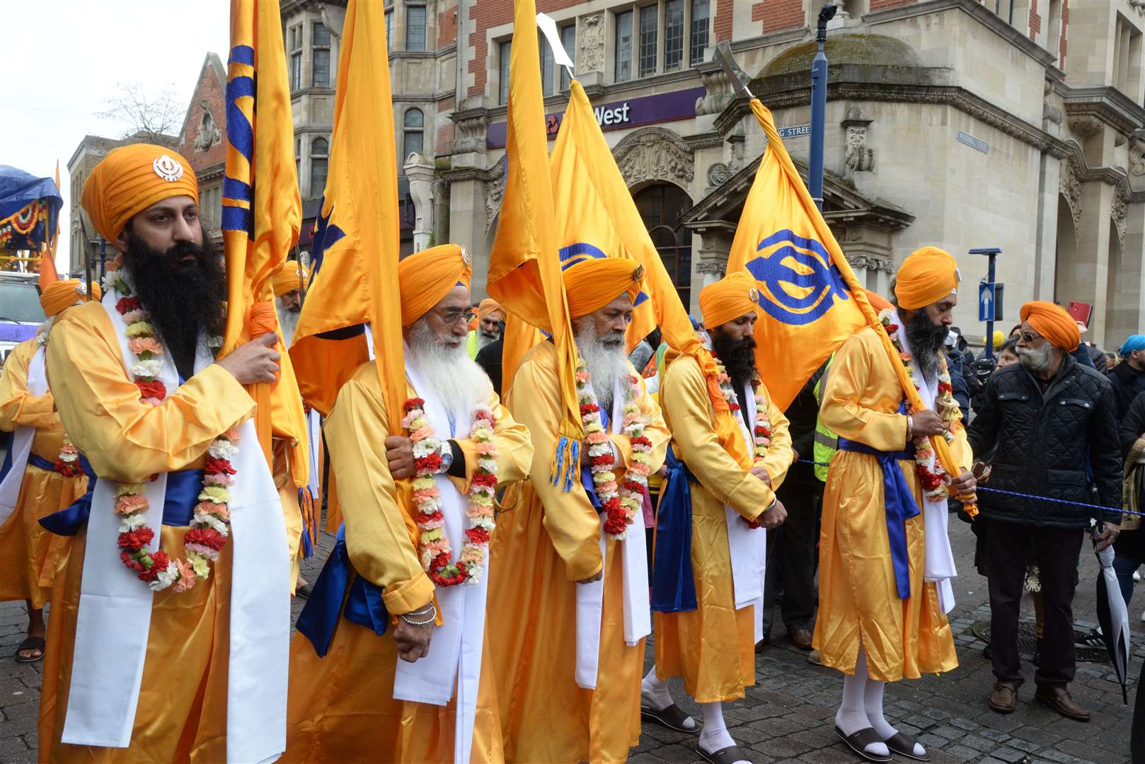 The colourful scene at the procession in 2019. Picture: Chris Davey