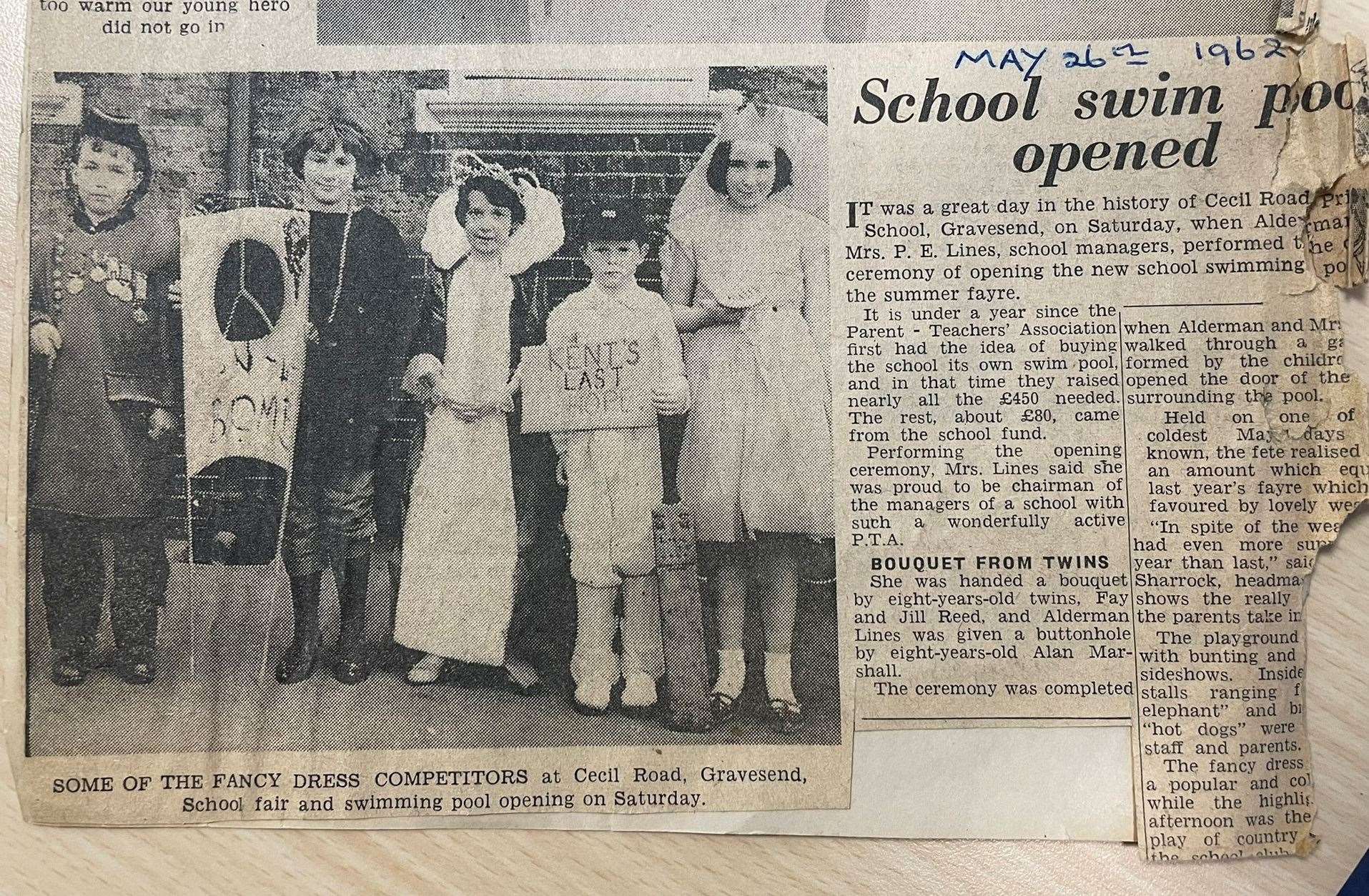 An old Kent Messenger newspaper clipping from May 1962