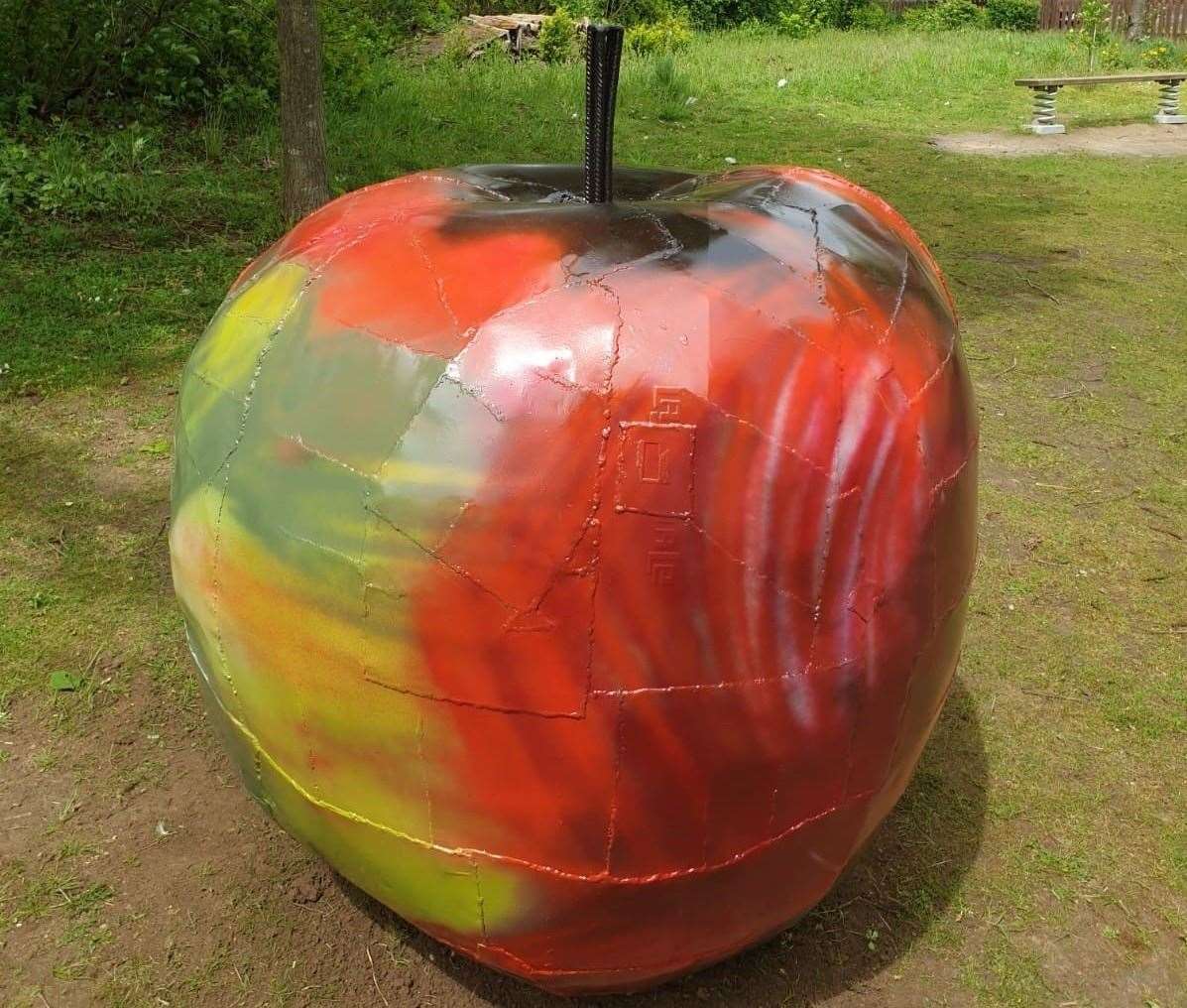 The Hungry Caterpillar trail at Bluewater has a new art installation in the form of the apple from the story