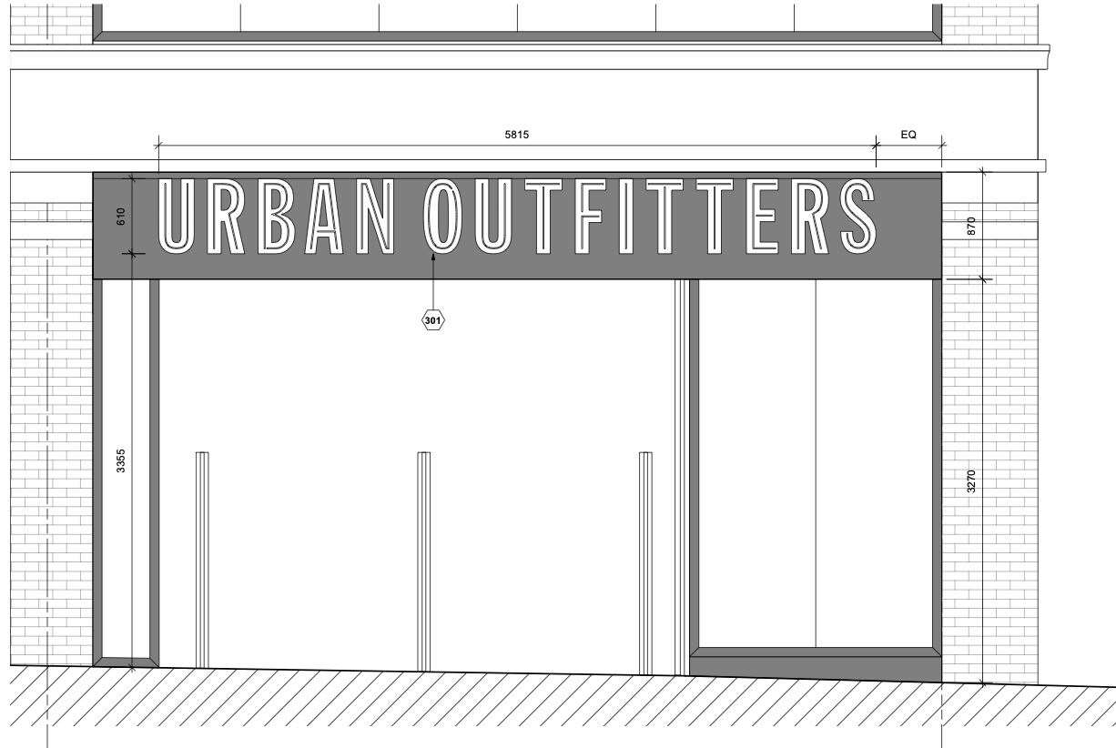 Plans for Urban Outfitters signage to be erected at Whitefriars in Canterbury have been submitted. Picture: Urban Outfitters
