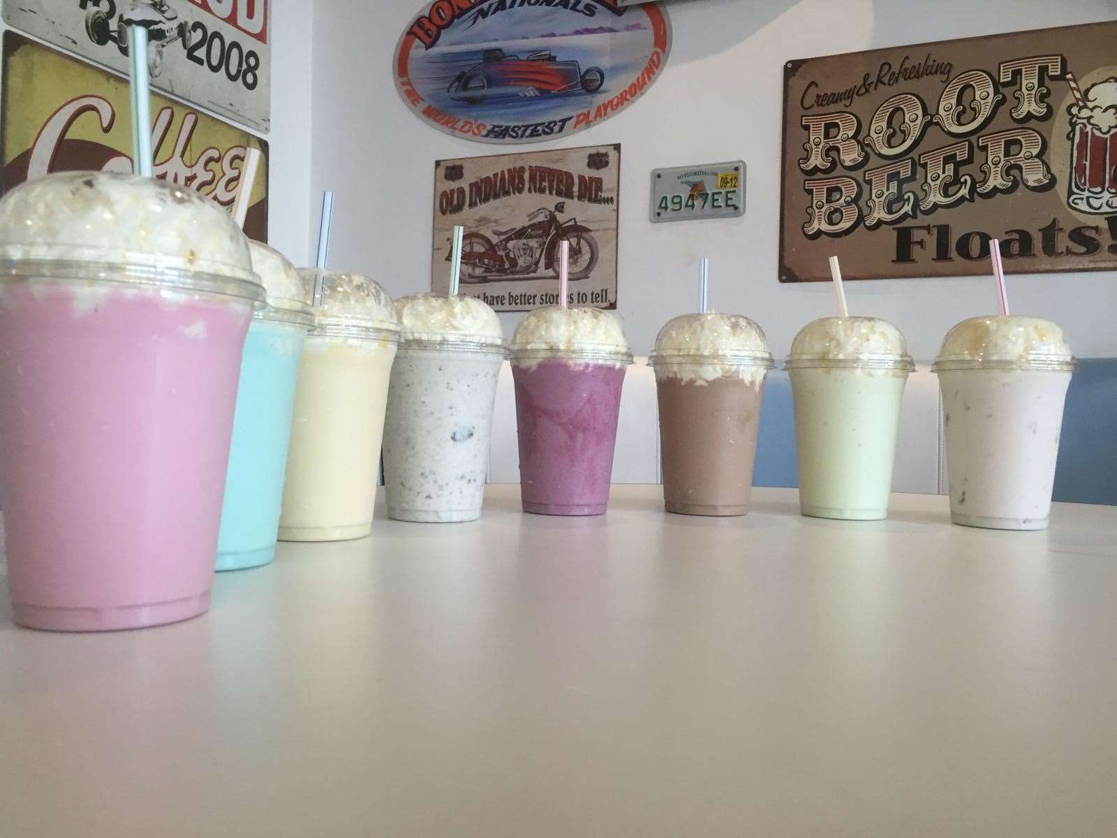 Some of the mouth-watering milkshake options at Hot Rod Diner in Northfleet. Picture: Facebook