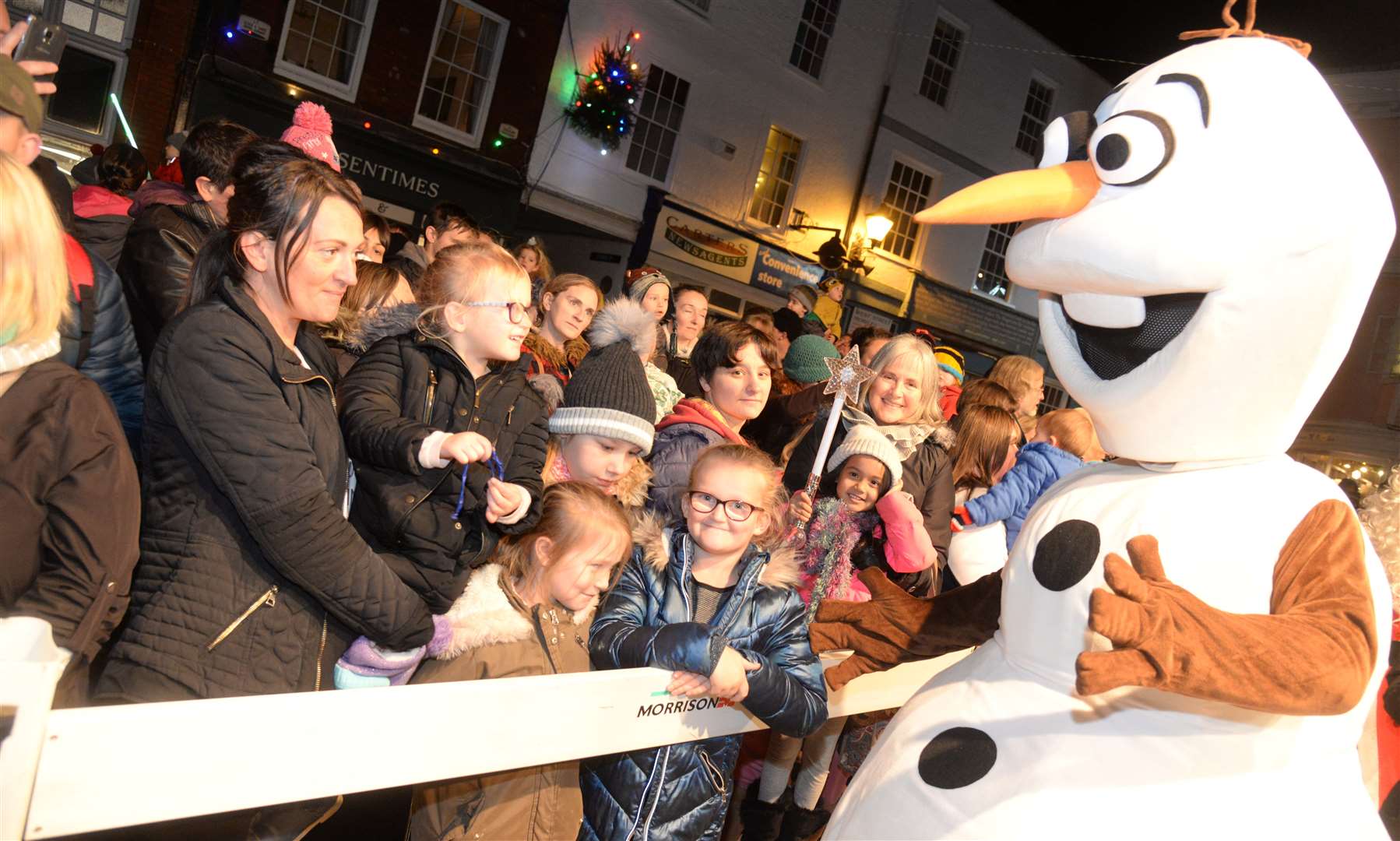 Olaf from Frozen at the Faversham Christmas lights switch-on last year Picture: Chris Davey