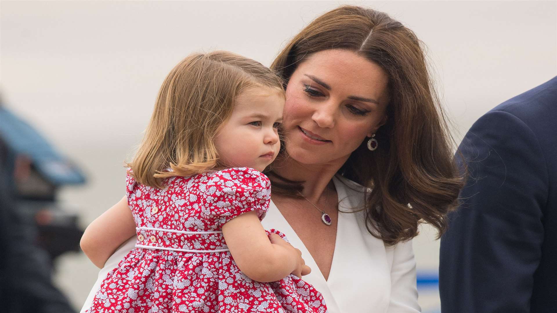 Kate and Princess Charlotte on a recent tour of Poland and Germany