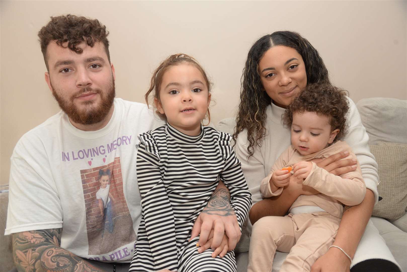 Ada-Ireland Ward and Oscar Pile-Gray of Margate who are nominated for Wards Childrens Awards in the Courageous Family category with parents Ethan Ward and Keisha Pile-Gray. Picture: Chris Davey.