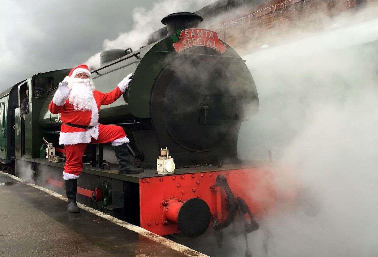 Take a train ride with Santa