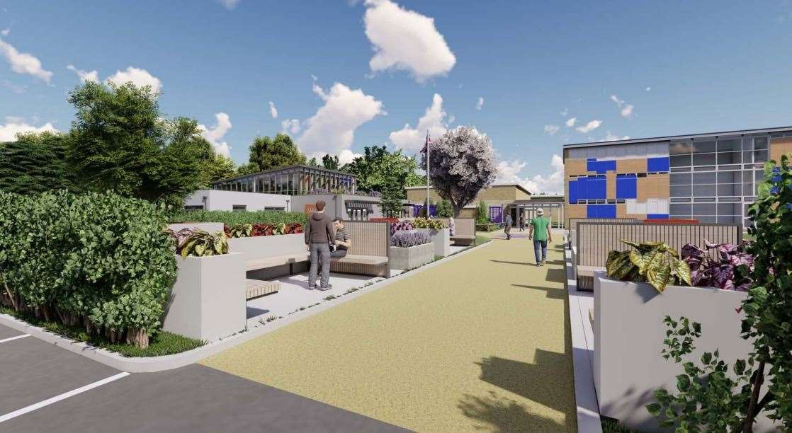 How the entrance to the school is set to look after the work