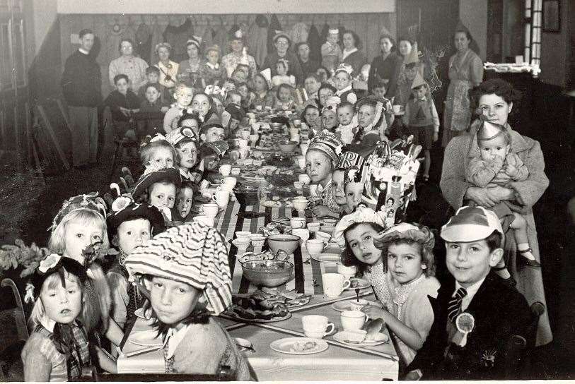 A street party in Wyatt Street, Maidstone, in 1953, to celebrate the Queen's coronation