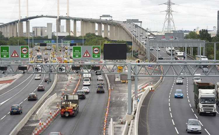 Newcastle fans trying to reach Brighton are being told to use the Dartford Crossing. Image: Stock photo.