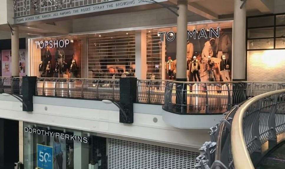 The former Topshop and Topmanin Bluewater before it closed