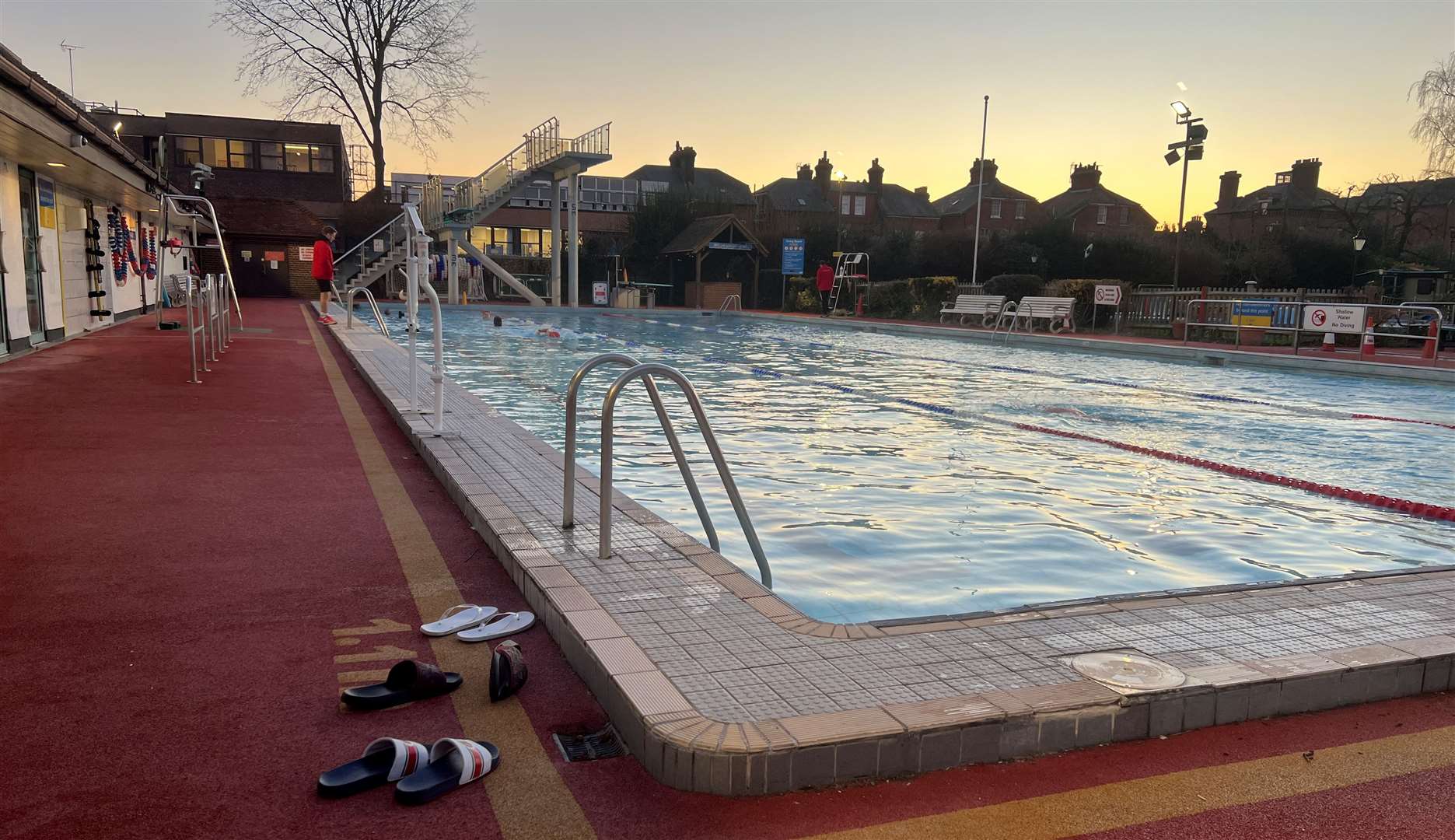 The main outdoor pool in Faversham at sunset. Picture: Megan Carr