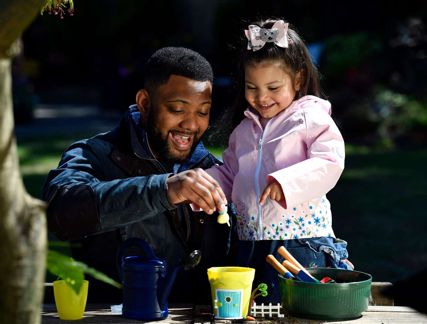JB Gill with his youngest child, daughter Chiara