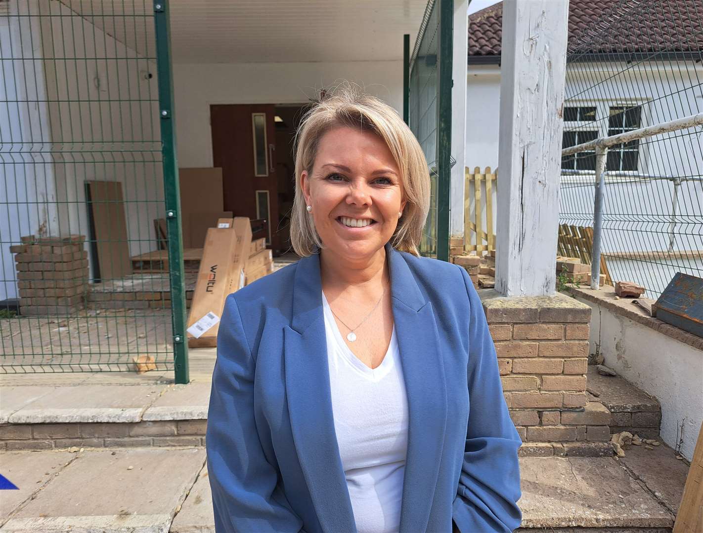 Head teacher Harriet Carter outside her new SEN school in Harrietsham